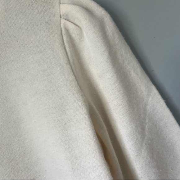Madewell Puff-Sleeve Mockneck Top antique cream size medium - Picture 9 of 12
